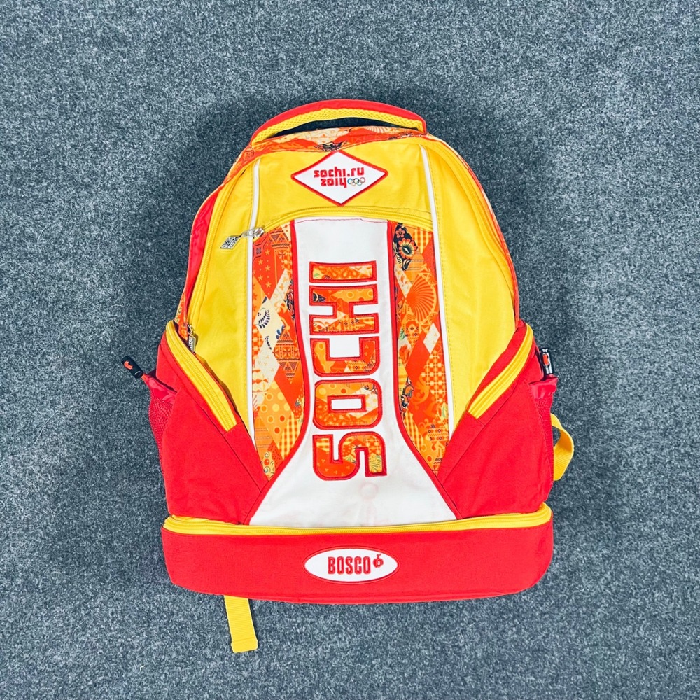 Bosco Sport Russia Olympic 2014 Backpack Red White Team Bag Sochi Style Vintage